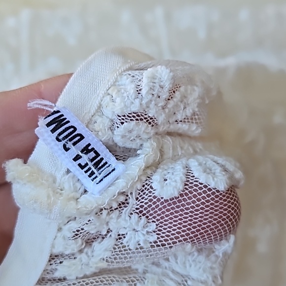 Linea Domani nylon ivory lace long sleeves blouse size Small - Picture 9 of 11